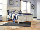 Bellaby 6-Piece King Crossbuck Panel Bed with Mirrored Dresser and Chest (King Crossbuck Panel Footboard, King Crossbuck Panel Headboard, King Crossbuck Rails, Dresser, Bedroom Mirror, Chest of Drawers)