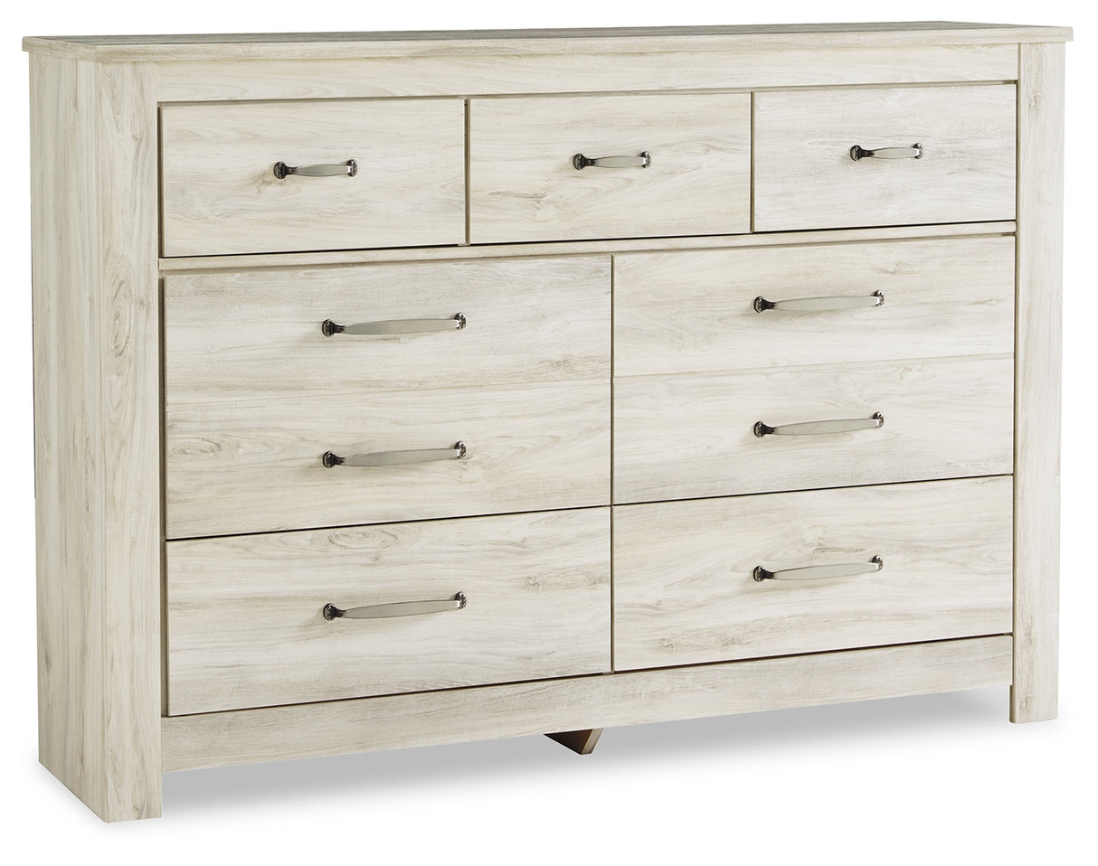 Bellaby King Panel Storage Bed, Dresser, Mirror and Nightstand (Bed Size: King)