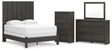 Fraluna 6-Piece Queen Panel Bed with Mirrored Dresser and Chest (Queen Panel Footboard with Rails, Queen Headboard Panel, Queen/King Headboard Posts, Dresser, Bedroom Mirror, Chest of Drawers)