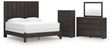 Fraluna 6-Piece King Panel Bed with Mirrored Dresser and Chest (King Panel Footboard with Rails, King Headboard Panel, Queen/King Headboard Posts, Dresser, Bedroom Mirror, Chest of Drawers)