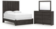 Fraluna 6-Piece Queen Panel Storage Bed with Mirrored Dresser (Queen Storage Footboard, Queen Headboard Panel, Queen/King Headboard Posts, Queen Bed Rails, Dresser, Bedroom Mirror)