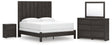 Fraluna 6-Piece King Panel Bed with Mirrored Dresser and Nightstand (King Panel Footboard with Rails, King Headboard Panel, Queen/King Headboard Posts, Dresser, Bedroom Mirror, Nightstand)