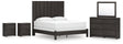 Fraluna 7-Piece King Panel Bed with Mirrored Dresser and 2 Nightstands (King Panel Footboard with Rails, King Headboard Panel, Queen/King Headboard Posts, Dresser, Bedroom Mirror, Nightstand, Nightstand)