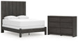 Fraluna 4-Piece Queen Panel Bed with Dresser (Queen Panel Footboard with Rails, Queen Headboard Panel, Queen/King Headboard Posts, Dresser)