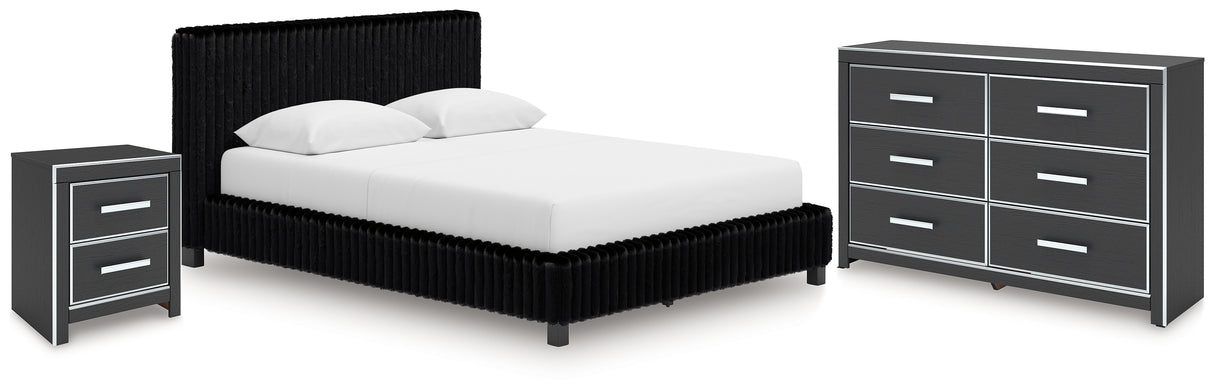 Zuraleus Queen Upholstered Bed, Dresser and Nightstand (Bed Size: Queen)