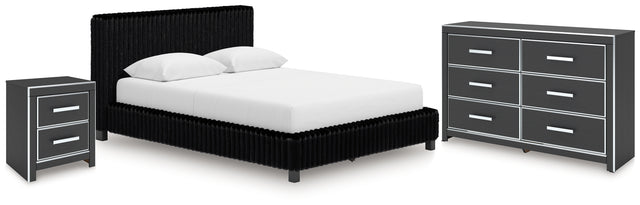 Zuraleus Queen Upholstered Bed, Dresser and Nightstand (Bed Size: Queen)