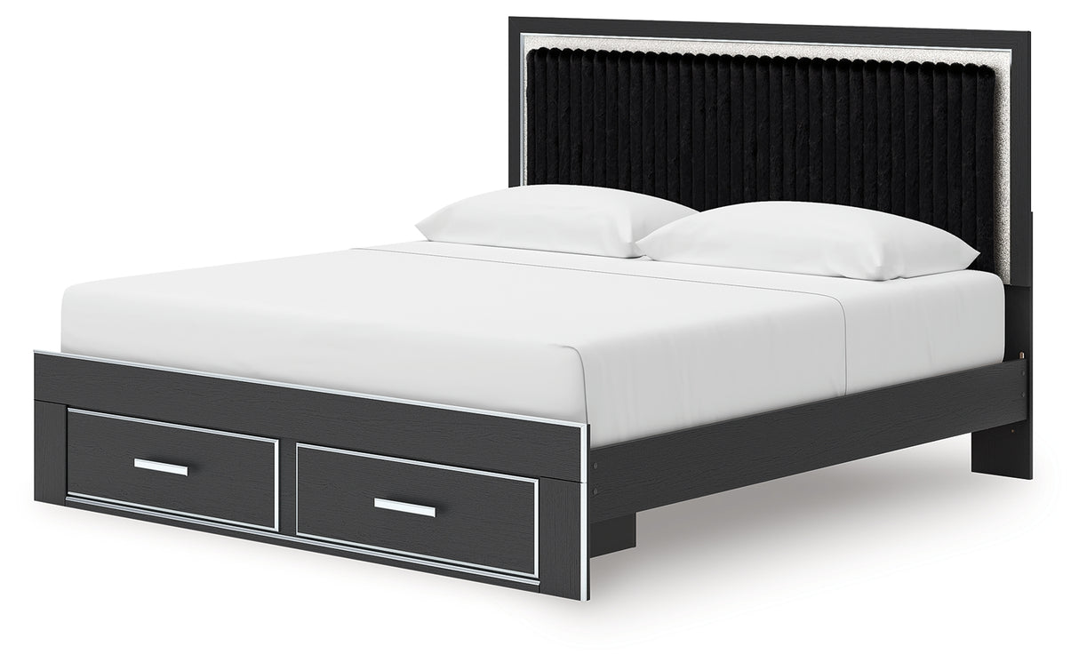Zuraleus King Upholstered Panel Platform Storage Bed (Bed Size: King)