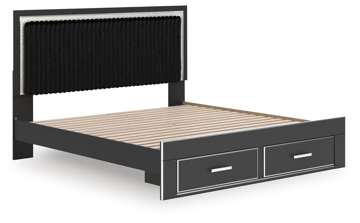 Zuraleus King Upholstered Panel Platform Storage Bed (Bed Size: King)