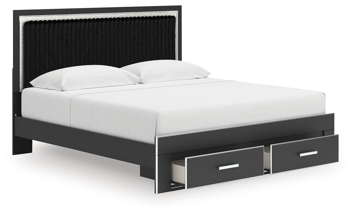 Zuraleus King Upholstered Panel Platform Storage Bed (Bed Size: King)