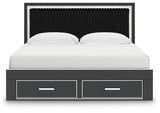 Zuraleus King Upholstered Panel Platform Storage Bed (Bed Size: King)