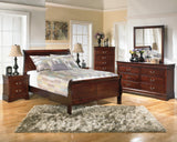 Alisdair 6-Piece Full Sleigh Bed with Mirrored Dresser, Chest and Nightstand (Full Sleigh Headboard/Footboard, Full Sleigh Rails, Dresser, Bedroom Mirror, Chest of Drawers, Nightstand)