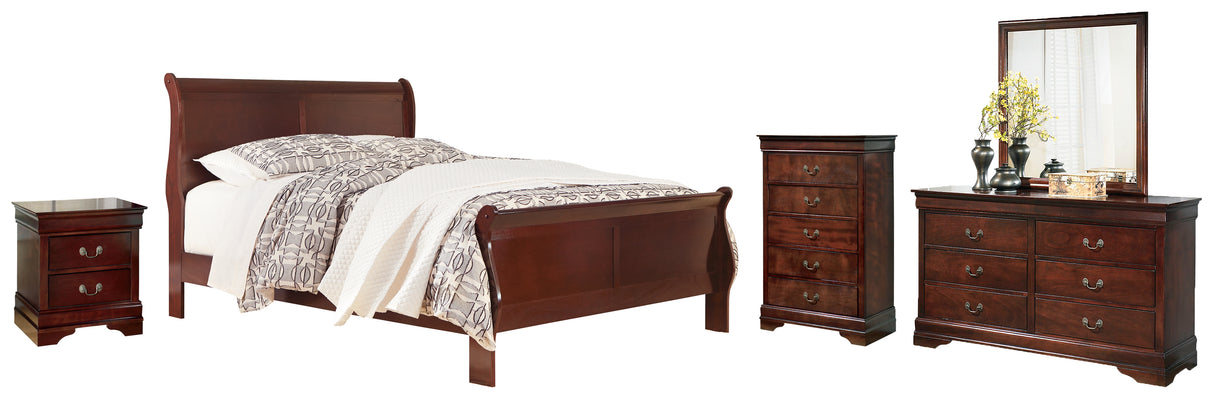 Alisdair Queen Sleigh Bed, Dresser, Mirror, Chest and Nightstand (Bed Size: Queen)
