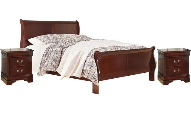 Alisdair 4-Piece Queen Sleigh Bed with 2 Nightstands (Nightstand, Nightstand, Queen Sleigh Headboard/Footboard, Queen Sleigh Rails)