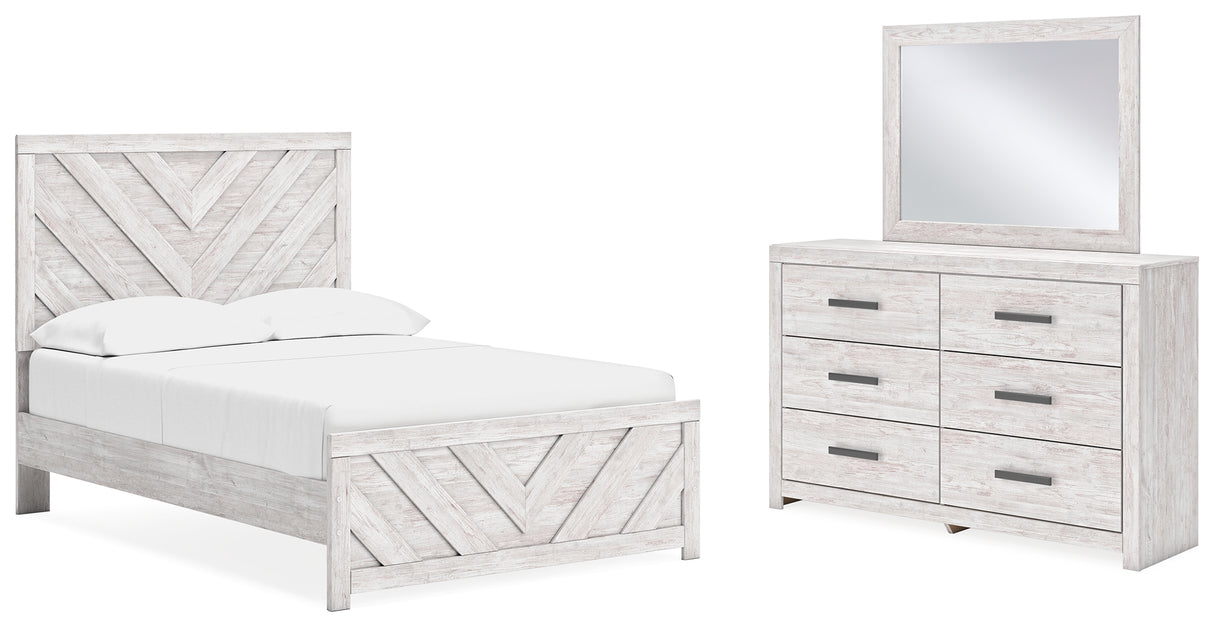 Cayboni Full Panel Bed, Dresser and Mirror (Bed Size: Full)