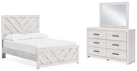 Cayboni Full Panel Bed, Dresser and Mirror (Bed Size: Full)