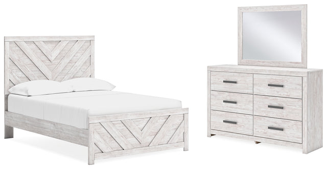 Cayboni Full Panel Bed, Dresser and Mirror (Bed Size: Full)