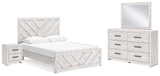 Cayboni Queen Panel Bed, Dresser, Mirror and Nightstand (Bed Size: Queen)