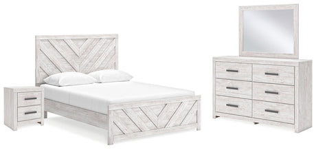 Cayboni Queen Panel Bed, Dresser, Mirror and Nightstand (Bed Size: Queen)