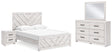 Cayboni 5-Piece Queen Panel Bed with Mirrored Dresser and Nightstand (Queen Panel Headboard/Footboard, Queen Panel Rails, Dresser, Bedroom Mirror, Nightstand)