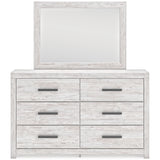 Cayboni 7-Piece Twin Panel Bed with Mirrored Dresser, Chest and 2 Nightstands (Twin Panel Headboard/Footboard, Twin Panel Rails, Dresser, Bedroom Mirror, Chest of Drawers, Nightstand, Nightstand)
