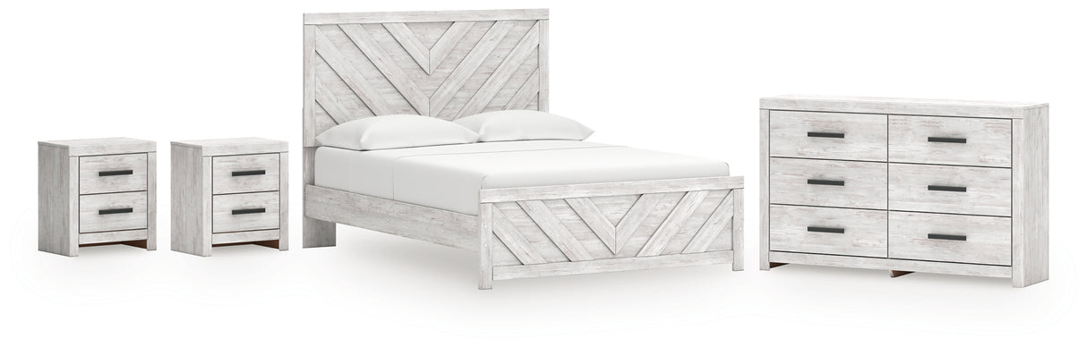 Cayboni 5-Piece Queen Panel Bed with Dresser and 2 Nightstands (Queen Panel Headboard/Footboard, Queen Panel Rails, Dresser, Nightstand, Nightstand)