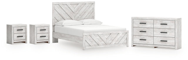 Cayboni 5-Piece Queen Panel Bed with Dresser and 2 Nightstands (Queen Panel Headboard/Footboard, Queen Panel Rails, Dresser, Nightstand, Nightstand)