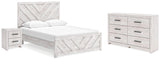 Cayboni 4-Piece Queen Panel Bed with Dresser and Nightstand (Queen Panel Headboard/Footboard, Queen Panel Rails, Dresser, Nightstand)