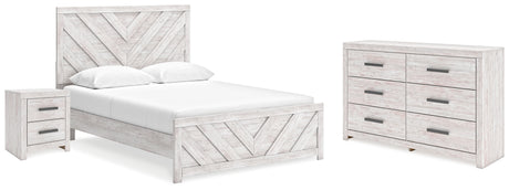 Cayboni 4-Piece Queen Panel Bed with Dresser and Nightstand (Queen Panel Headboard/Footboard, Queen Panel Rails, Dresser, Nightstand)
