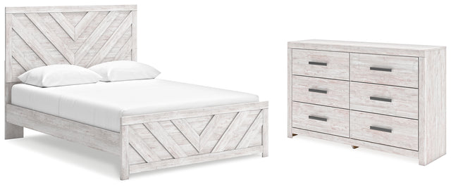 Cayboni 3-Piece Queen Panel Bed with Dresser (Queen Panel Headboard/Footboard, Queen Panel Rails, Dresser)