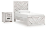 Cayboni 3-Piece Twin Panel Bed with Nightstand (Twin Panel Headboard/Footboard, Twin Panel Rails, Nightstand)