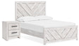 Cayboni 3-Piece Full Panel Bed with Nightstand (Full Panel Headboard/Footboard, Full Panel Rails, Nightstand)
