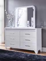 Jarlee King Panel Bed, Dresser, Mirror and Nightstand (Bed Size: King)