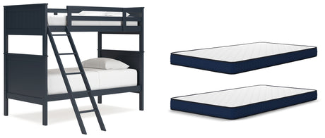 Nextonfort Twin over Twin Bunk Bed with Mattresses