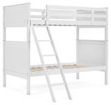 Nextonfort Twin over Twin Bunk Bed (Variation Color: White)