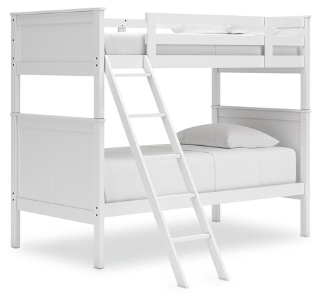 Nextonfort Twin over Twin Bunk Bed (Variation Color: White)