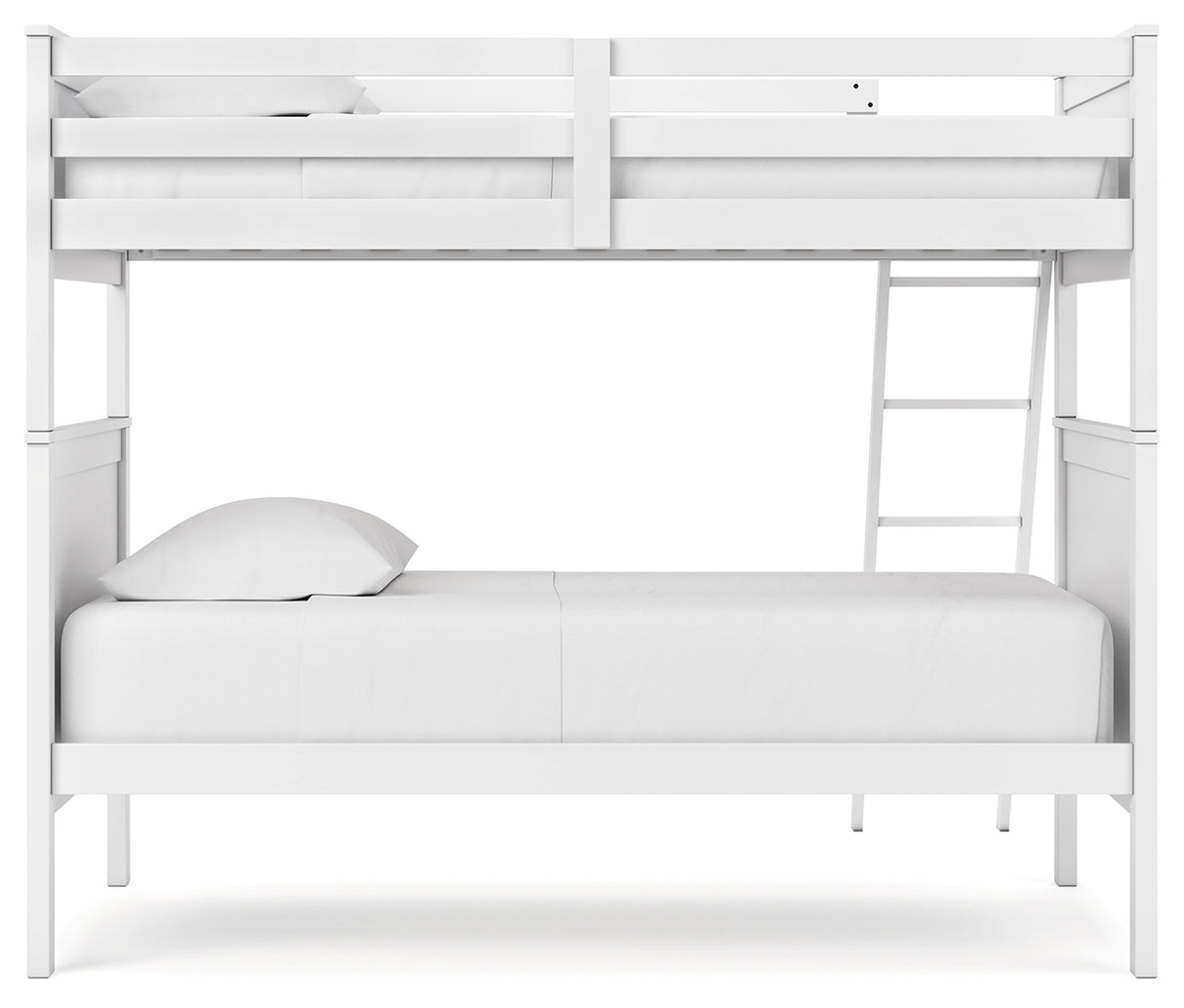 Nextonfort Twin over Twin Bunk Bed (Variation Color: White)