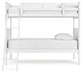 Nextonfort Twin over Twin Bunk Bed (Variation Color: White)