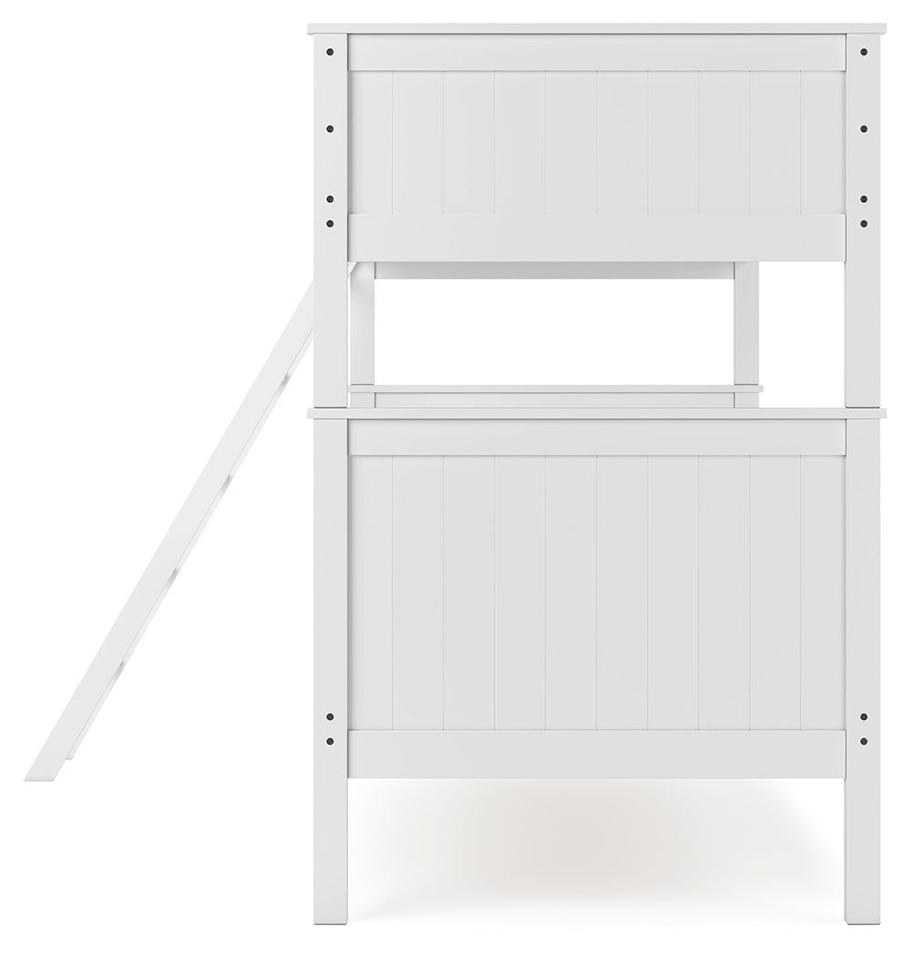 Nextonfort Twin over Twin Bunk Bed (Variation Color: White)