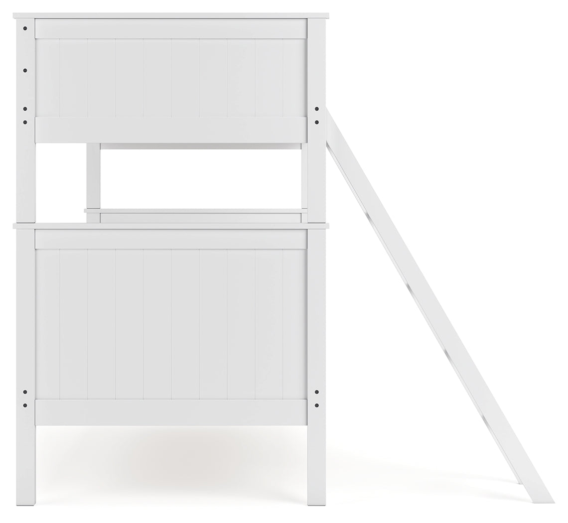 Nextonfort Twin over Twin Bunk Bed (Variation Color: White)