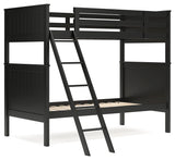 Nextonfort Twin over Twin Bunk Bed (Variation Color: Black)