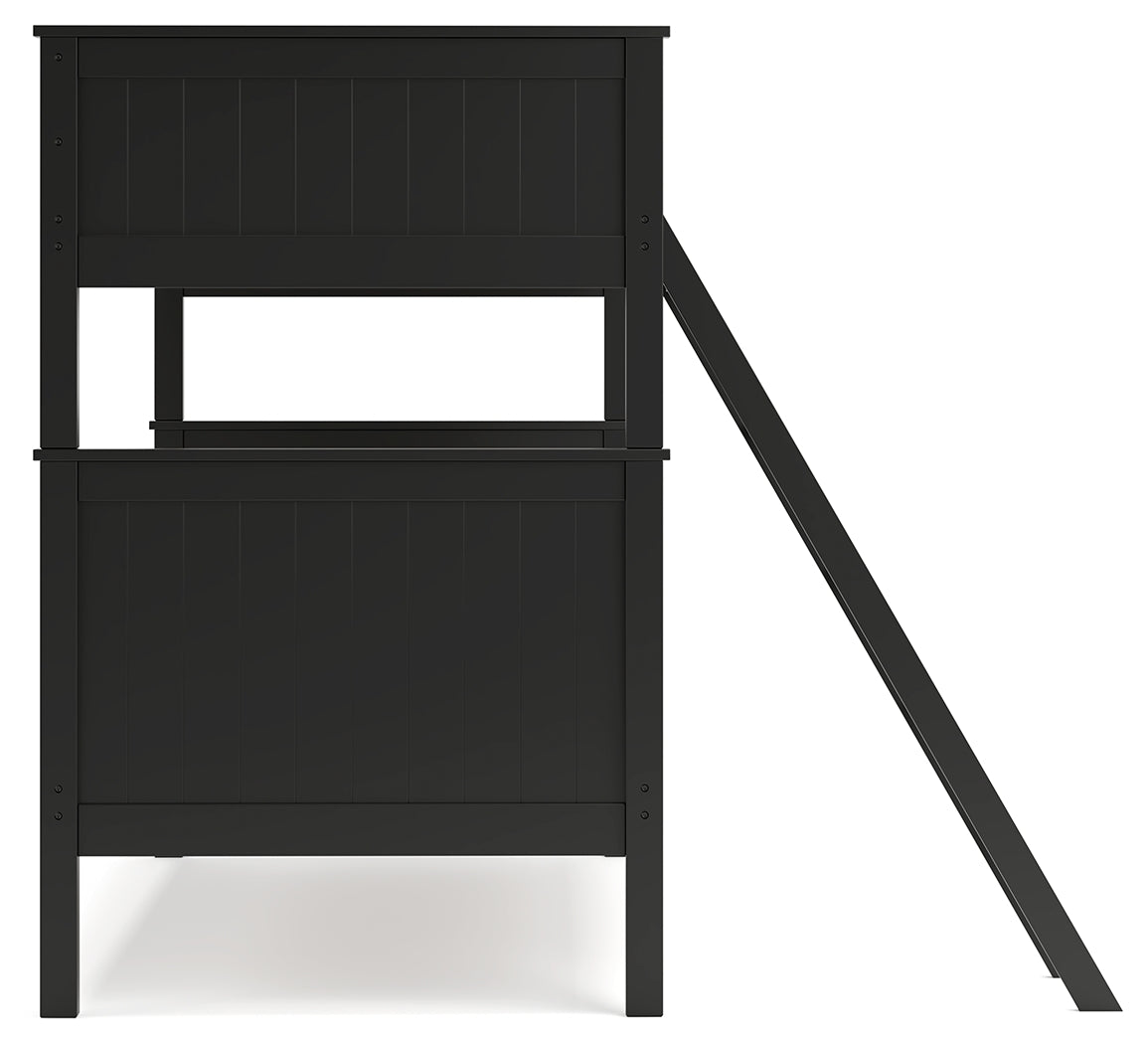 Nextonfort Twin over Twin Bunk Bed (Variation Color: Black)