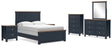 Landocken 8-Piece Full Panel Bed with Mirrored Dresser, Chest and 2 Nightstands (Full Panel Footboard with Slats, Twin/Full Panel Rails, Full Panel Headboard, Dresser, Bedroom Mirror, Chest of Drawers, Nightstand, Nightstand)