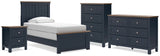 Landocken Twin Panel Bed, Dresser, Chest and Nightstand
