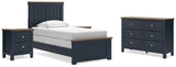 Landocken 6-Piece Twin Panel Bed with Dresser and 2 Nightstands (Twin Panel Footboard with Slats, Twin Panel Headboard, Twin/Full Panel Rails, Dresser, Nightstand, Nightstand)