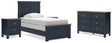 Landocken 6-Piece Full Panel Bed with Dresser and 2 Nightstands (Full Panel Footboard with Slats, Twin/Full Panel Rails, Full Panel Headboard, Dresser, Nightstand, Nightstand)