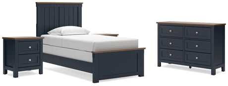 Landocken 6-Piece Full Panel Bed with Dresser and 2 Nightstands (Full Panel Footboard with Slats, Twin/Full Panel Rails, Full Panel Headboard, Dresser, Nightstand, Nightstand)