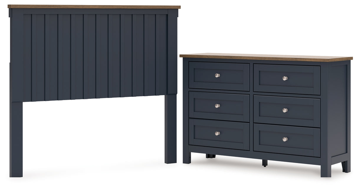 Landocken 2-Piece Full Panel Headboard with Dresser (Full Panel Headboard, Dresser)