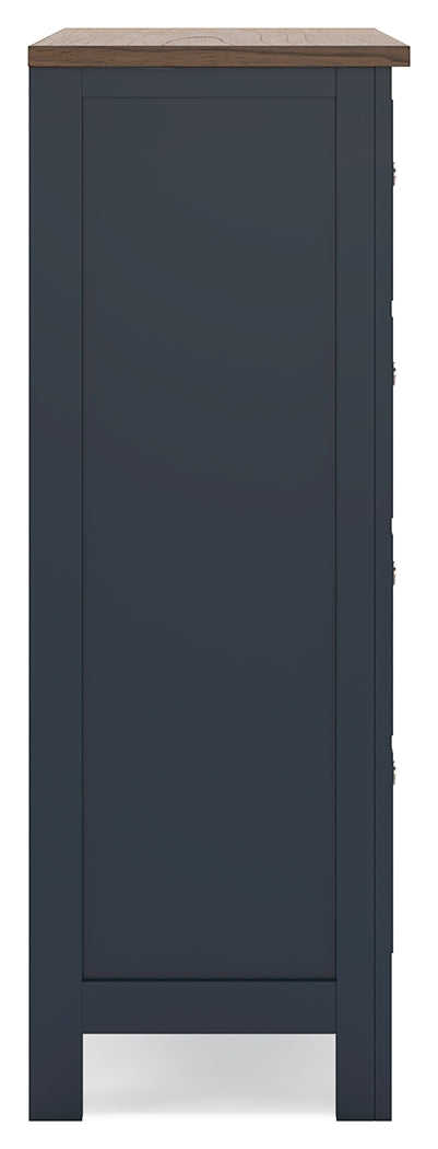 Landocken 6-Piece Queen Panel Headboard with Mirrored Dresser, Chest and 2 Nightstands (Queen Panel Headboard, Dresser, Bedroom Mirror, Chest of Drawers, Nightstand, Nightstand)