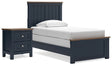 Landocken 4-Piece Twin Panel Bed with Nightstand (Twin Panel Footboard with Slats, Twin Panel Headboard, Twin/Full Panel Rails, Nightstand)