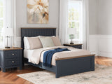 Landocken 4-Piece Full Panel Bed with Dresser (Full Panel Footboard with Slats, Twin/Full Panel Rails, Full Panel Headboard, Dresser)